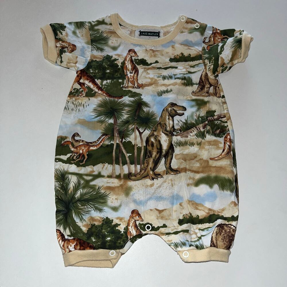 Rare Vintage VTG 90s All Over Dinosaur Print Boys One Piece 2T-3T (0984)